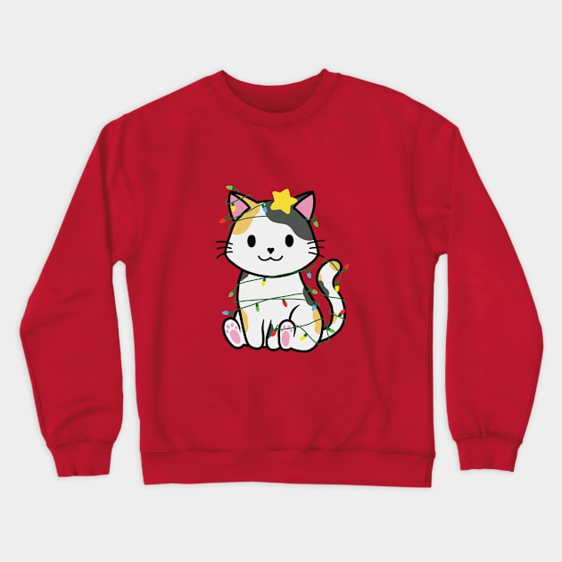 Xmas Calico Crewneck Sweatshirt by Meowmaddie